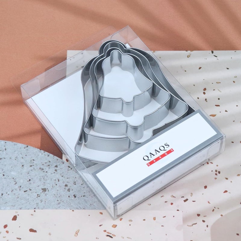 QAAQS Christmas Church Bell Cookie Cutter Set - 5", 4", 3", 2" - 4 Piece - Stainless Steel - Image 5